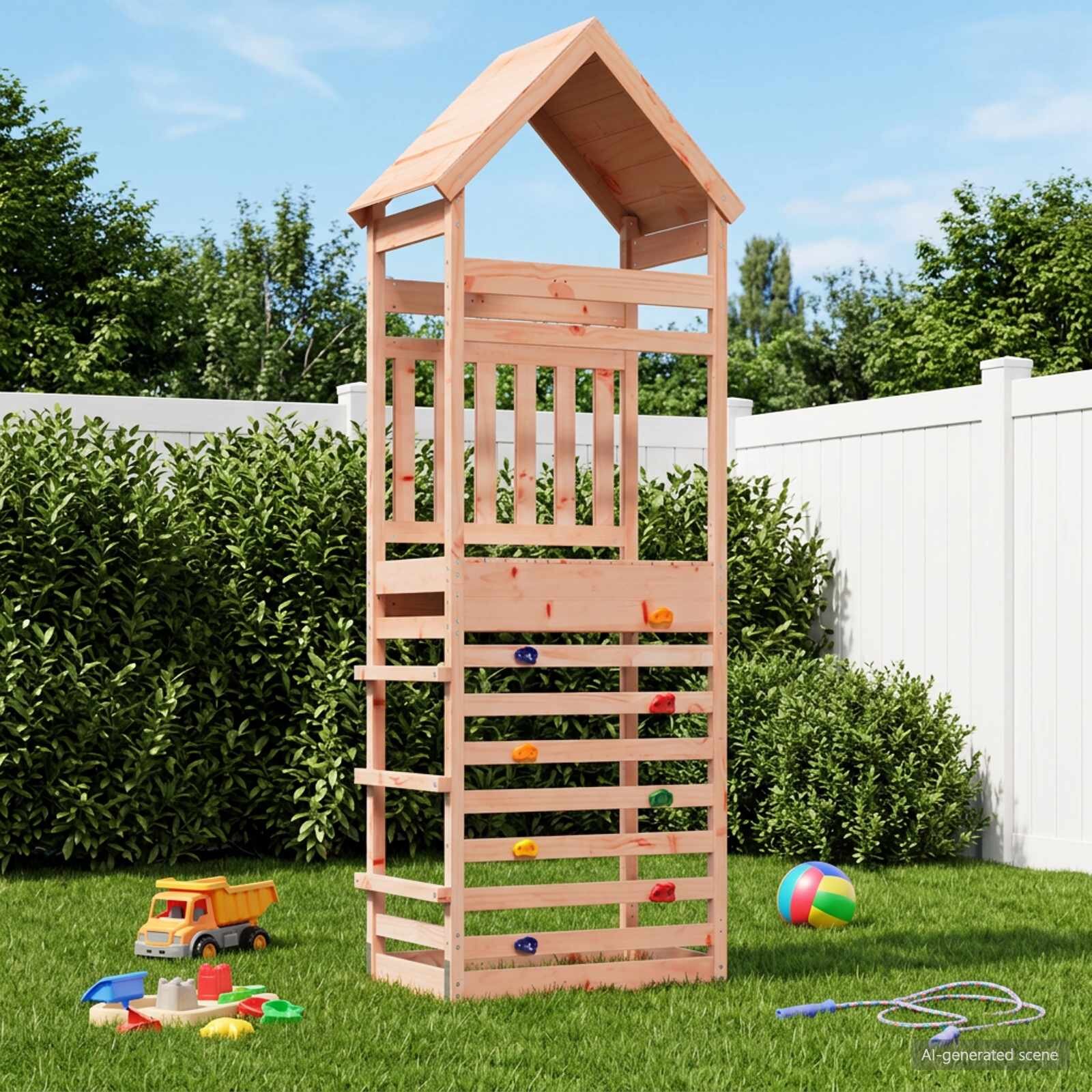 vidaXL Кула за игра на открито Натурално 53 x 85 x 264 см
