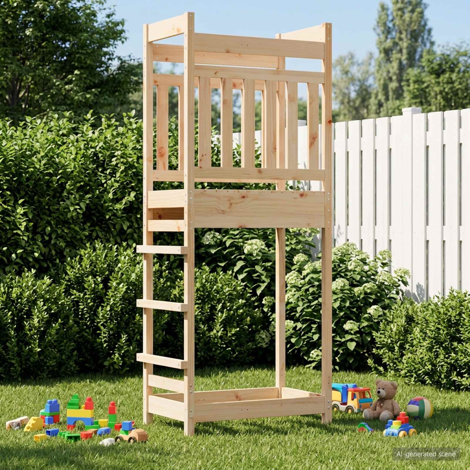vidaXL Кула за игра на открито Натурално 85 x 53 x 207 см