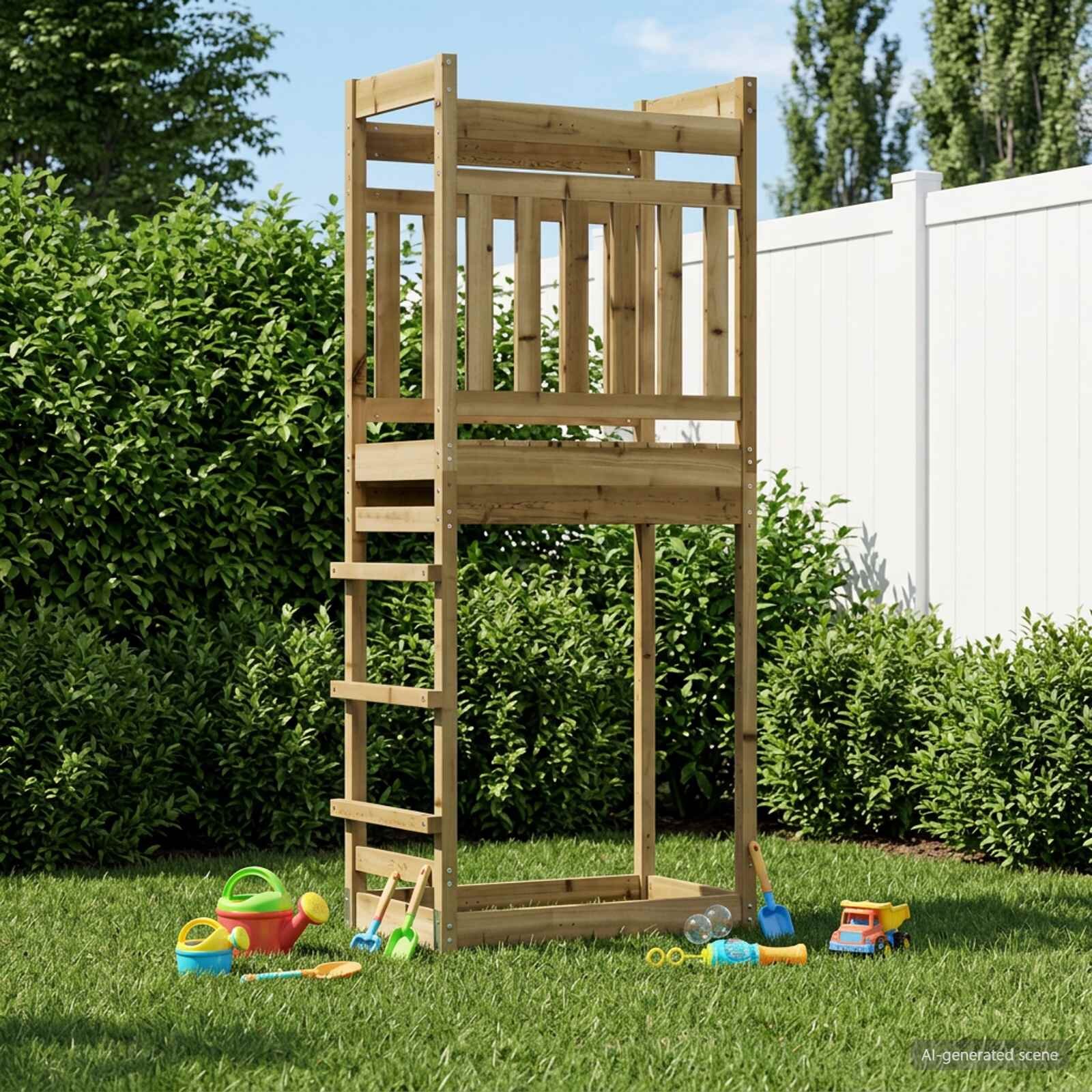 vidaXL Кула за игра на открито Натурално 85 x 53 x 207 см