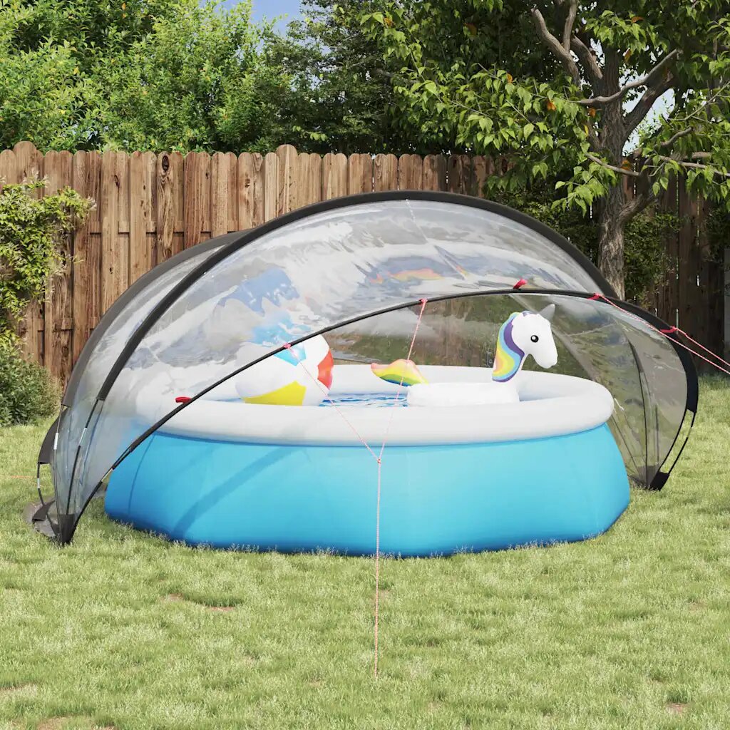 vidaXL Купол за басейн 336 x 322 x 160 см ПВЦ Прозрачен