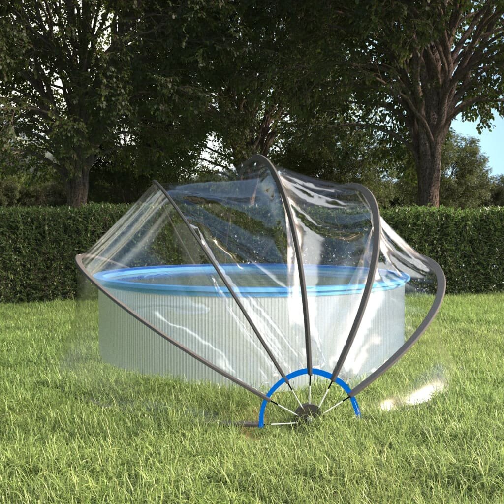 vidaXL Купол за басейн 376x188 см PVC