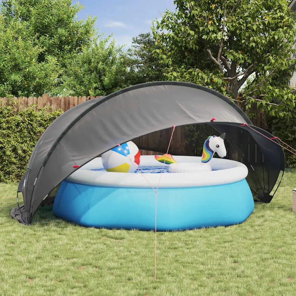 vidaXL Купол за басейн 430 x 430 x 210 см 185T полиестер с PU покритие