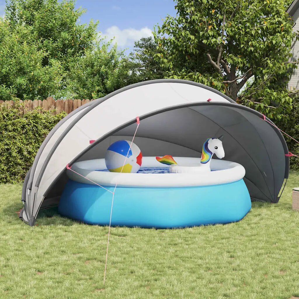 vidaXL Купол за басейн 500 x 500 x 236 см 185T полиестер с PU покритие