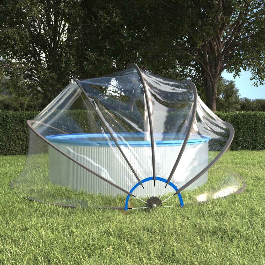 vidaXL Купол за басейн кръгъл 467x234 см PVC