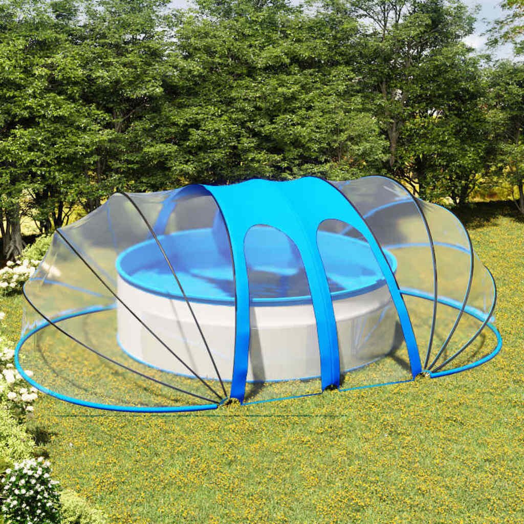 vidaXL Купол за басейн овален 620x410x210 см