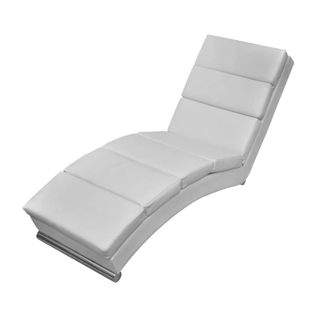 vidaXL Кушетка бяла изкуствена кожа