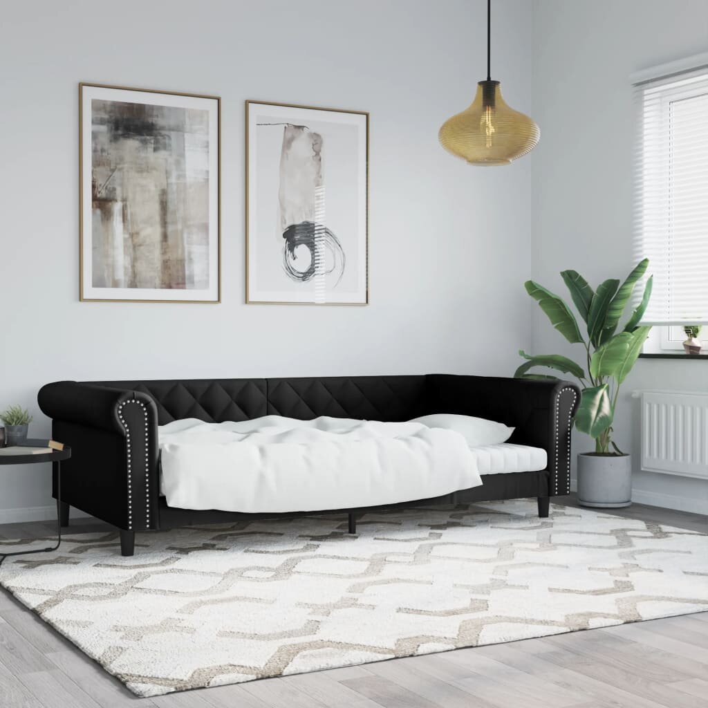vidaXL Кушетка черна 100x200 см изкуствена кожа