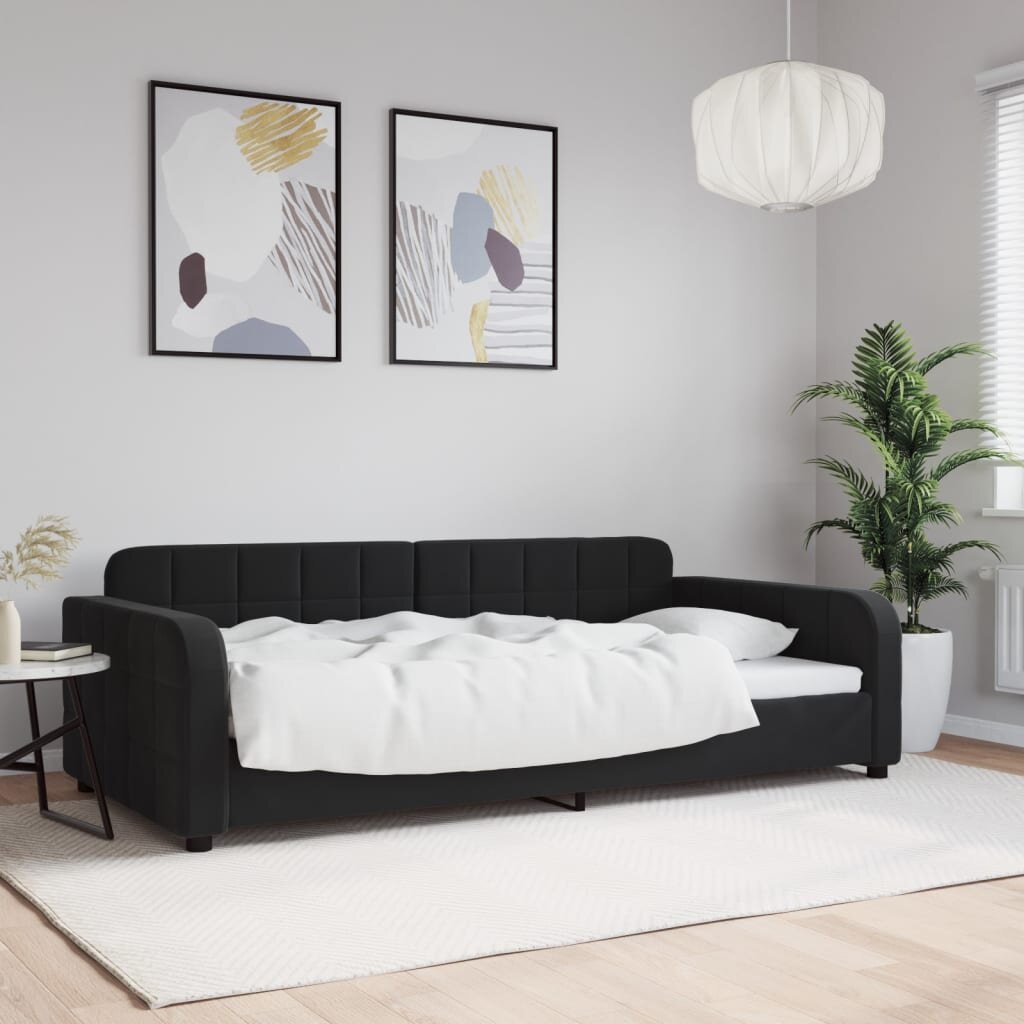 vidaXL Кушетка черна 100x200 см кадифе