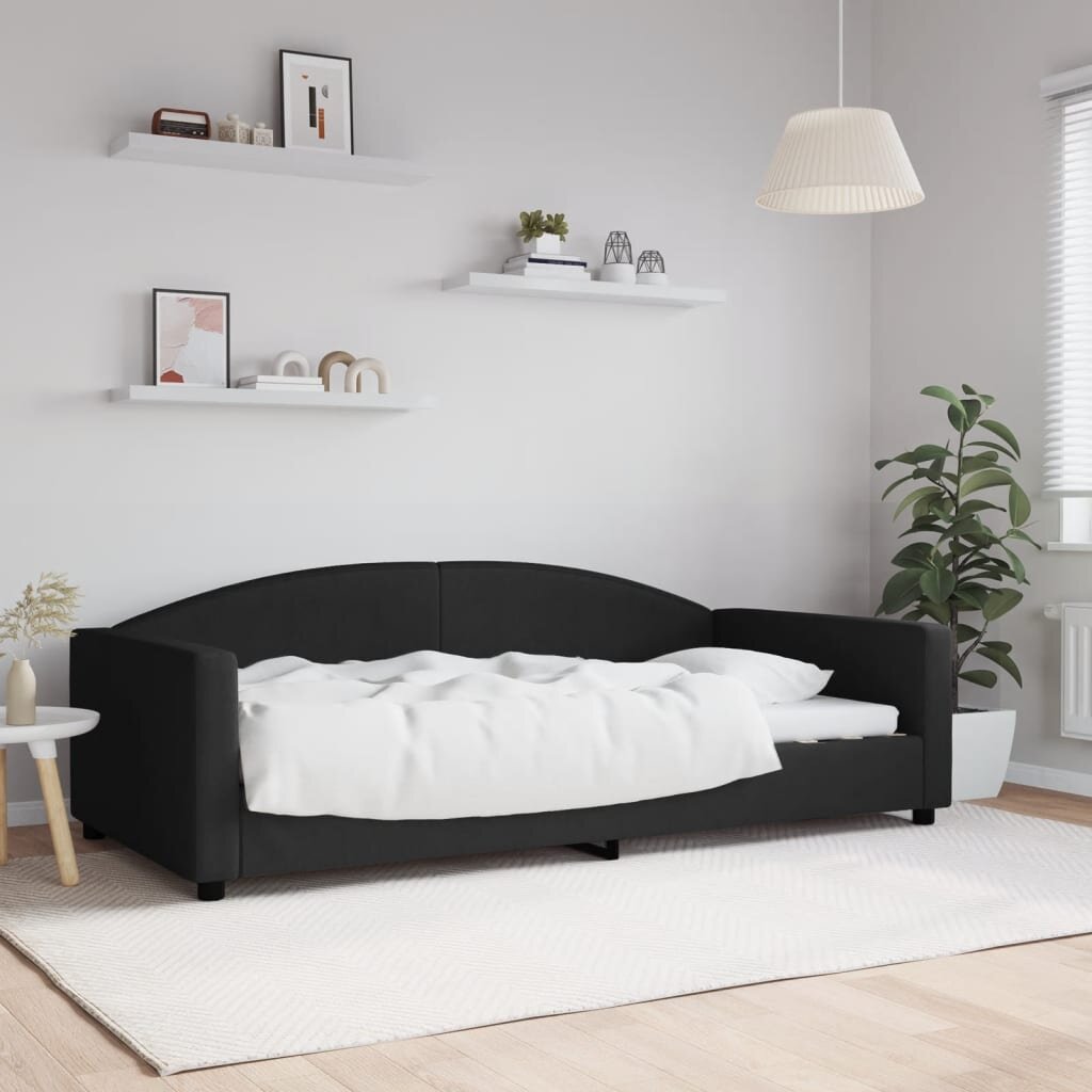 vidaXL Кушетка черна 100x200 см плат