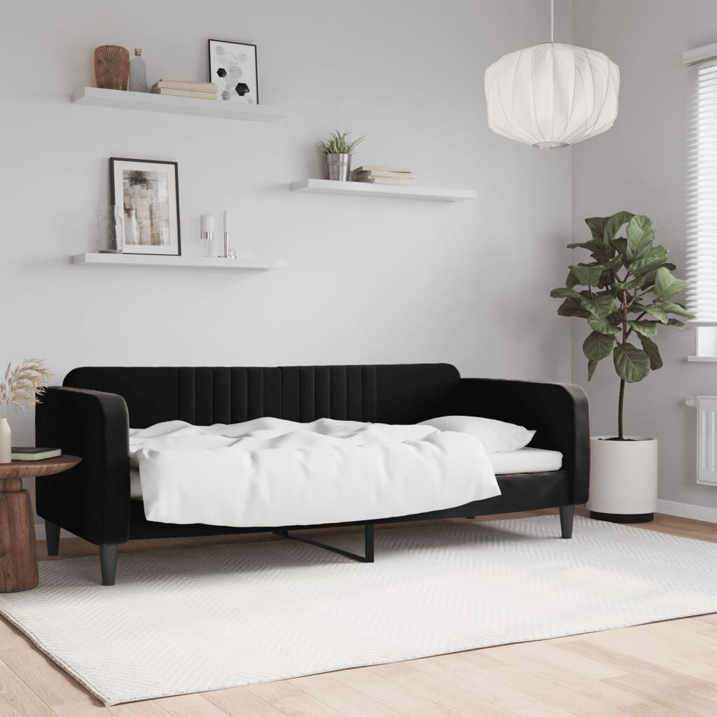 vidaXL Кушетка черна 80x200 см кадифе