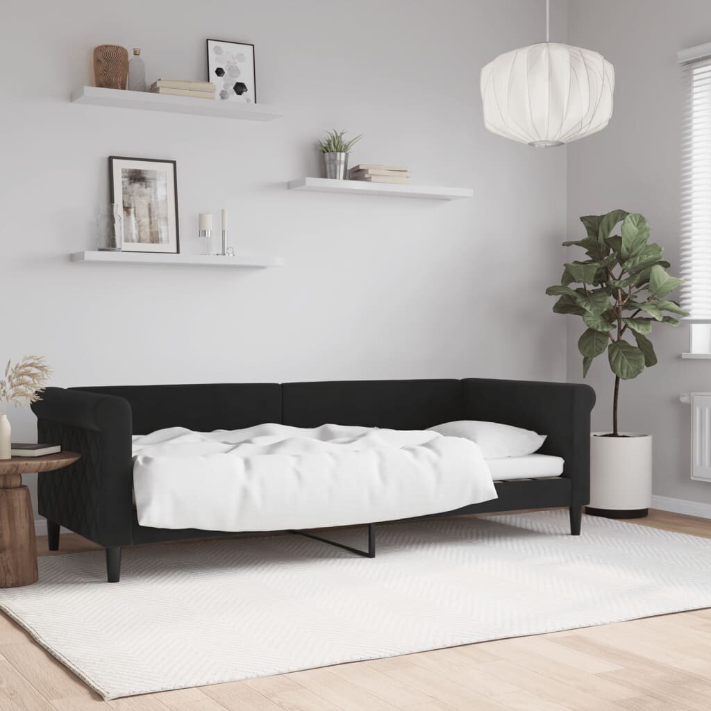 vidaXL Кушетка черна 80x200 см кадифе