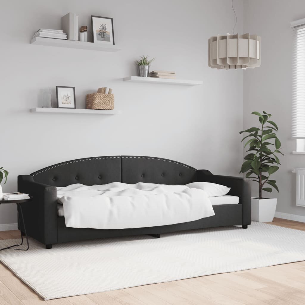 vidaXL Кушетка черна 80x200 см плат