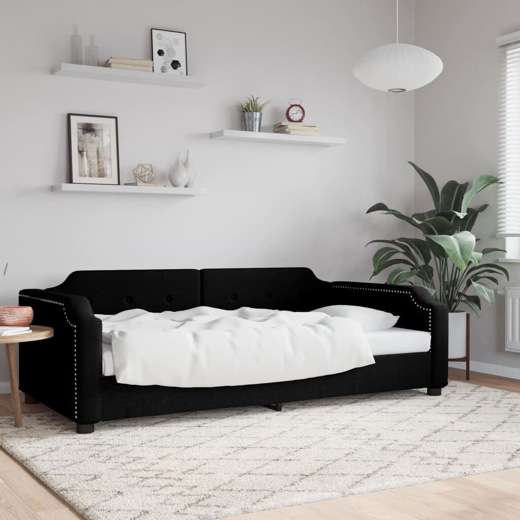vidaXL Кушетка черна 80x200 см плат