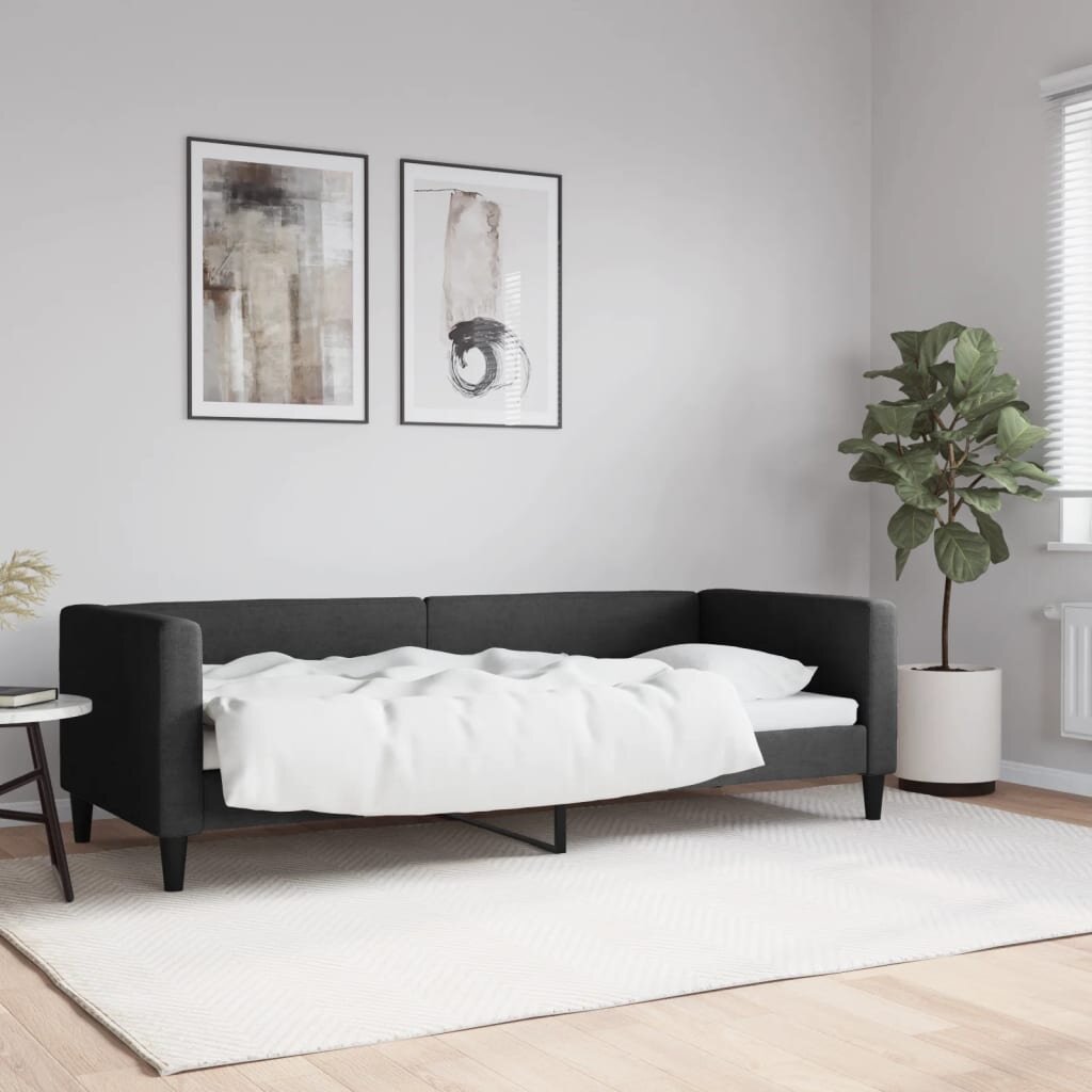 vidaXL Кушетка черна 80x200 см плат