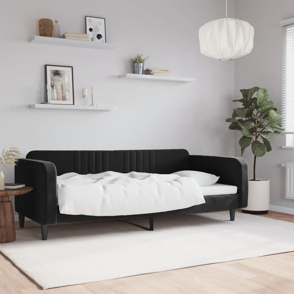 vidaXL Кушетка черна 90x190 см кадифе