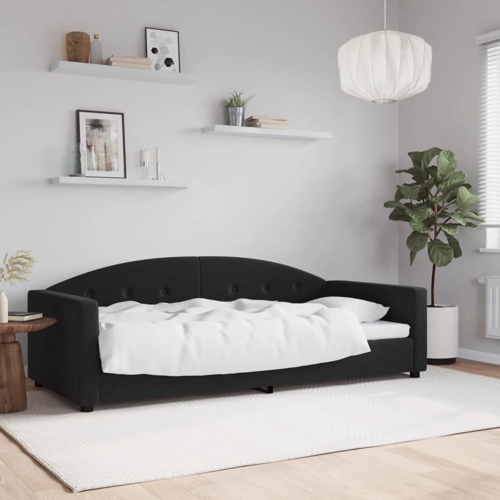 vidaXL Кушетка черна 90x200 см кадифе