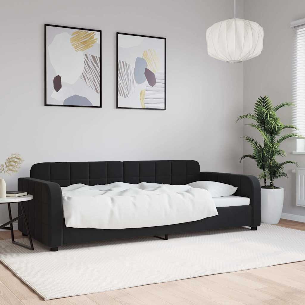 vidaXL Кушетка черна 90x200 см кадифе