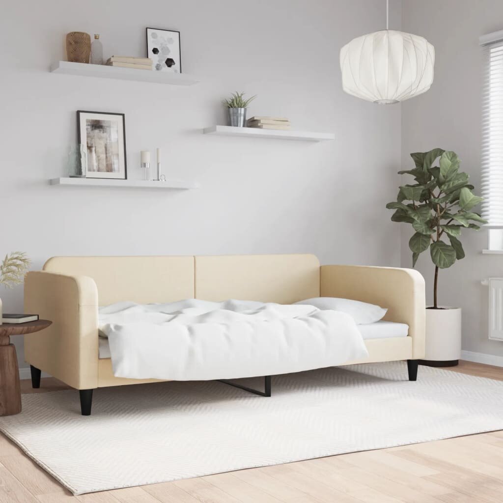 vidaXL Кушетка кремава 100x200 см плат