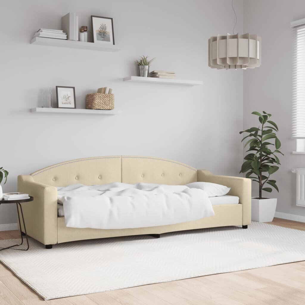 vidaXL Кушетка кремава 80x200 см плат