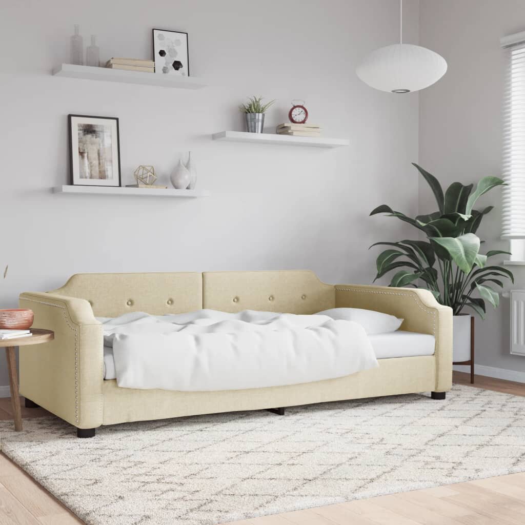 vidaXL Кушетка кремава 80x200 см плат