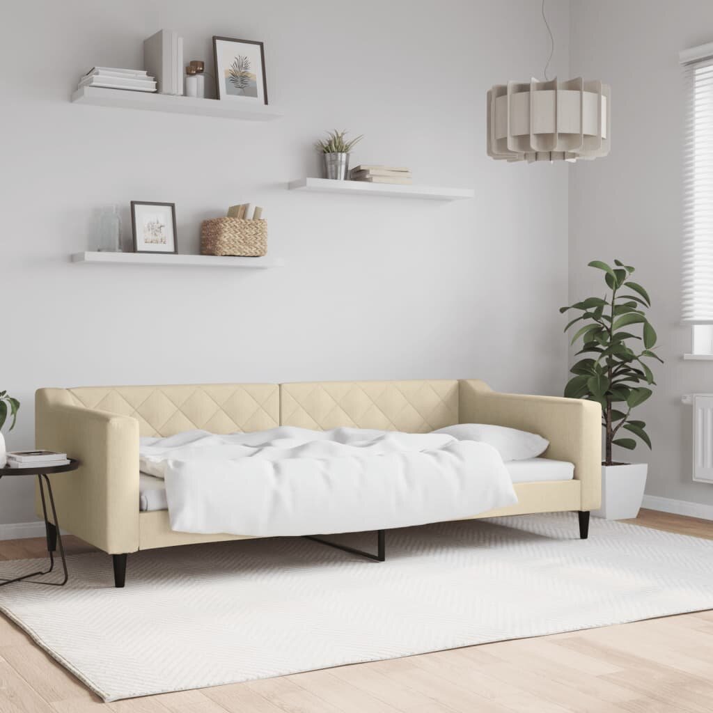 vidaXL Кушетка кремава 90x200 см текстил