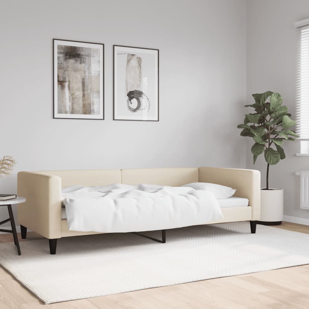 vidaXL Кушетка кремава 90x200 см текстил