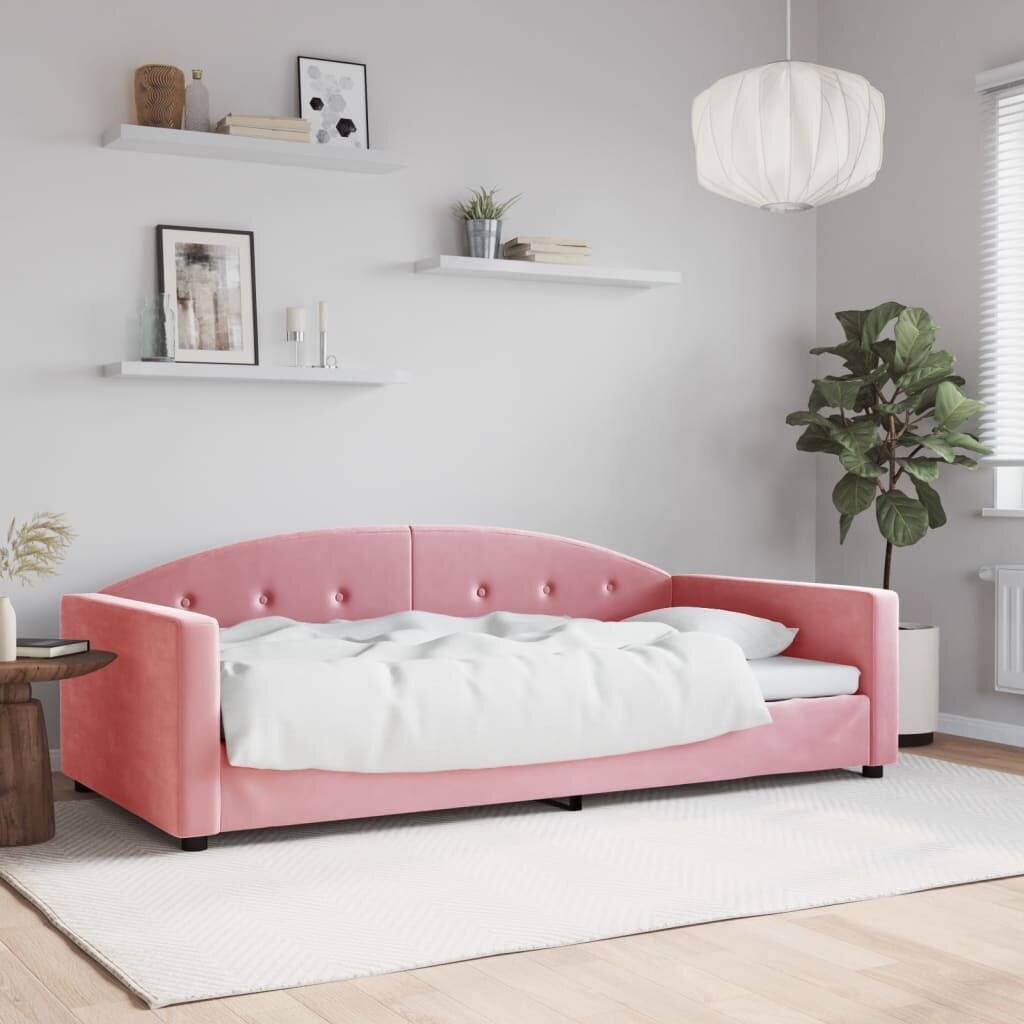 vidaXL Кушетка розова 100x200 см кадифе