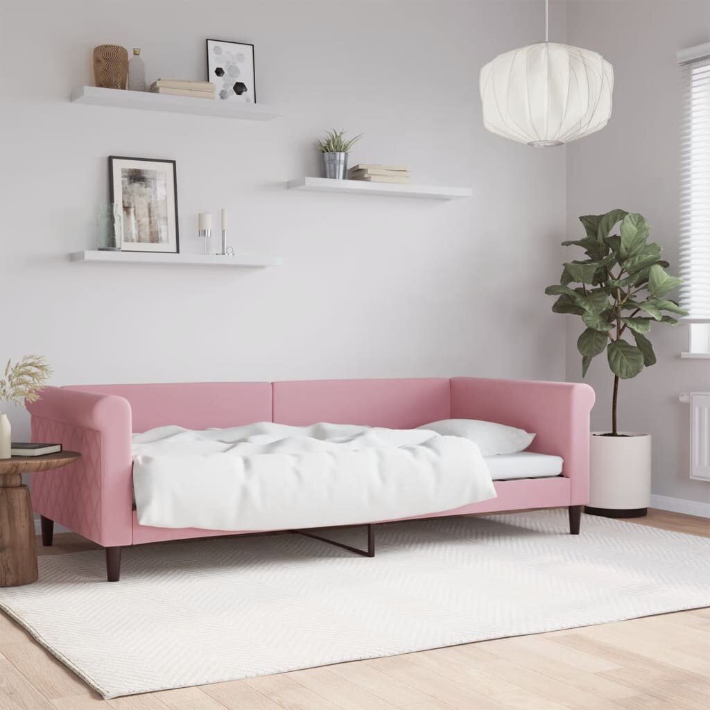 vidaXL Кушетка розова 90x200 см кадифе