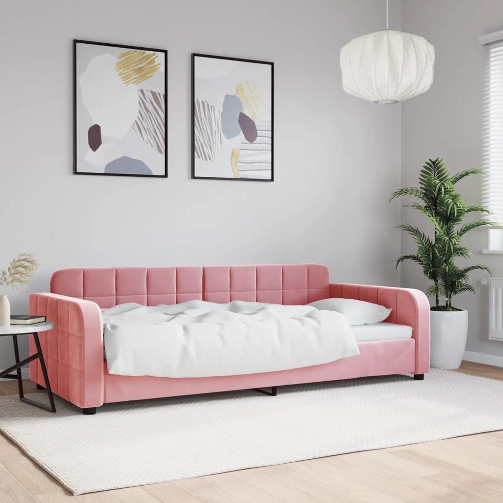 vidaXL Кушетка розова 90x200 см кадифе