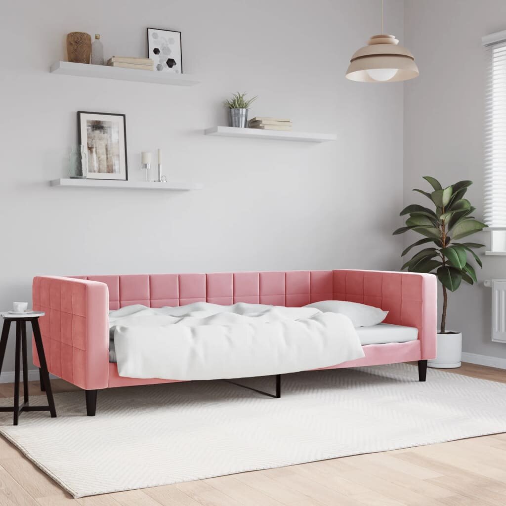 vidaXL Кушетка розова 90x200 см кадифе