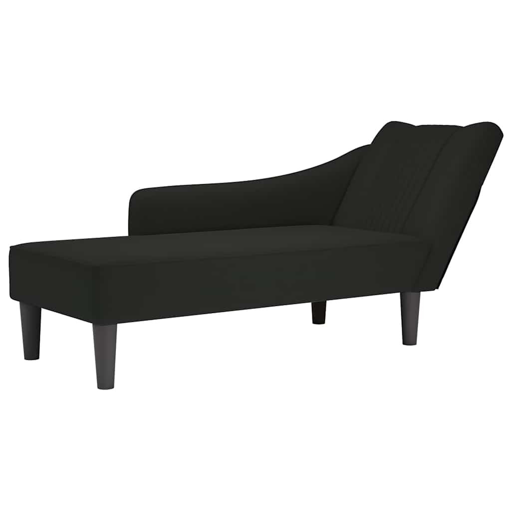 vidaXL Кушетка с десен подлакътник черен кадифе