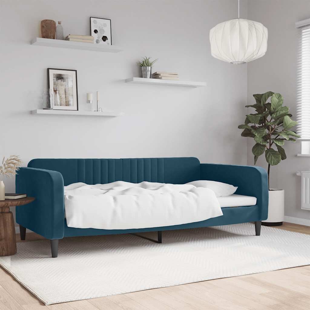 vidaXL Кушетка синя 100x200 см кадифе