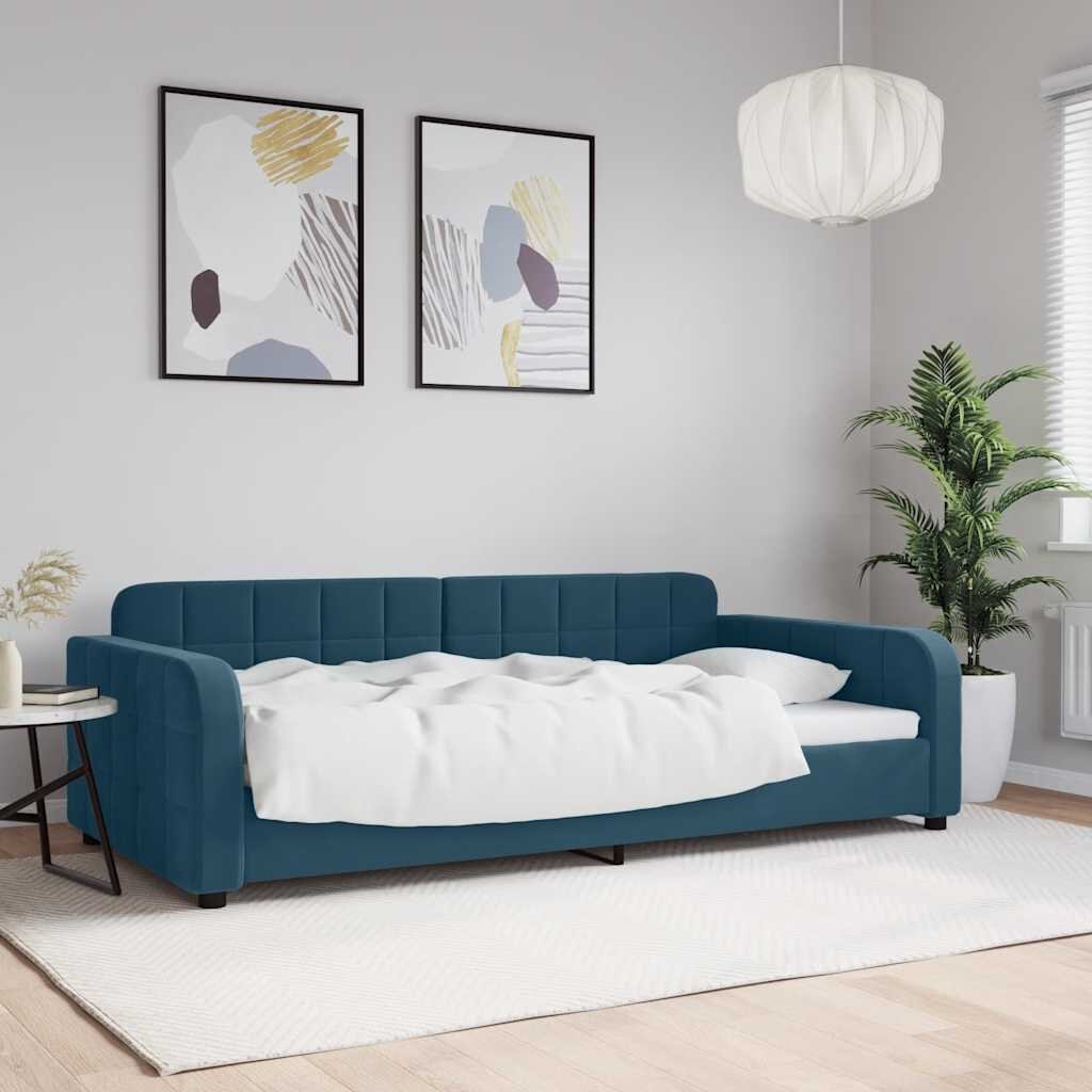 vidaXL Кушетка синя 100x200 см кадифе