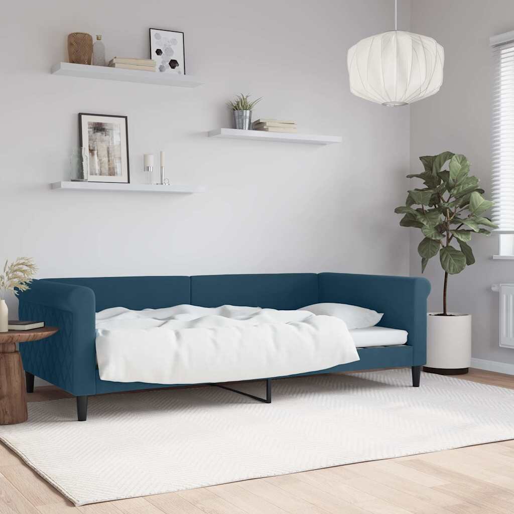 vidaXL Кушетка синя 100x200 см кадифе