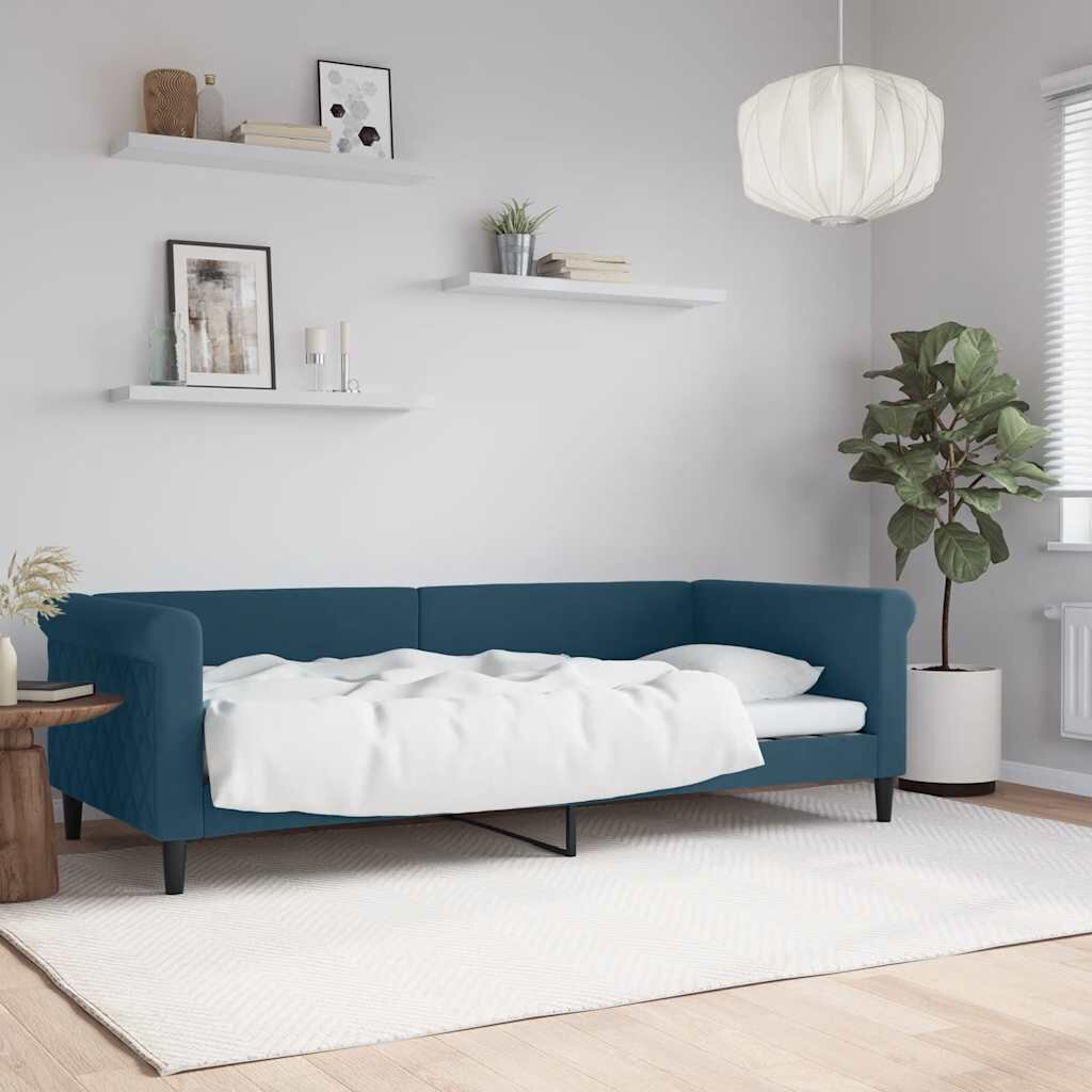 vidaXL Кушетка синя 90x200 см кадифе