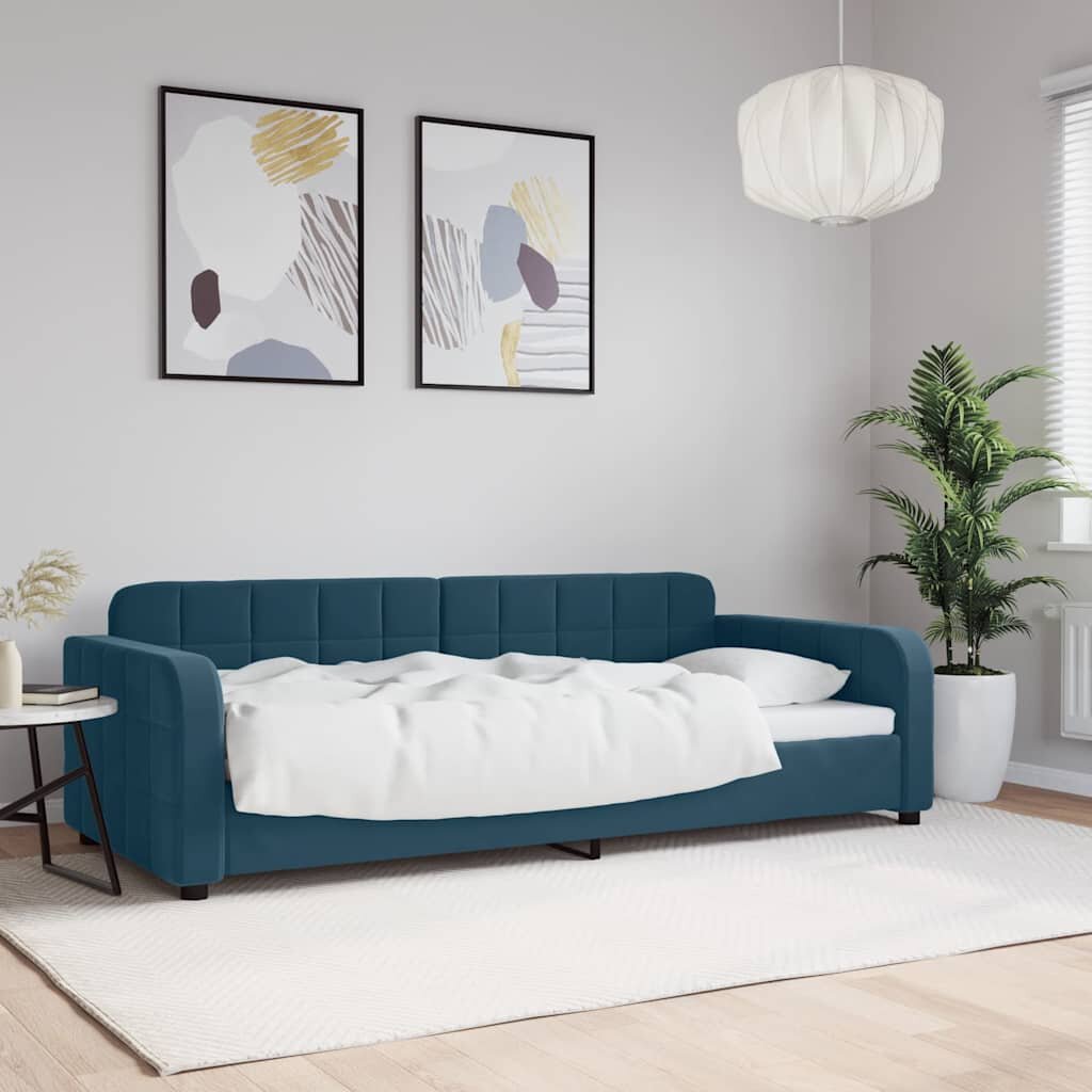 vidaXL Кушетка синя 90x200 см кадифе
