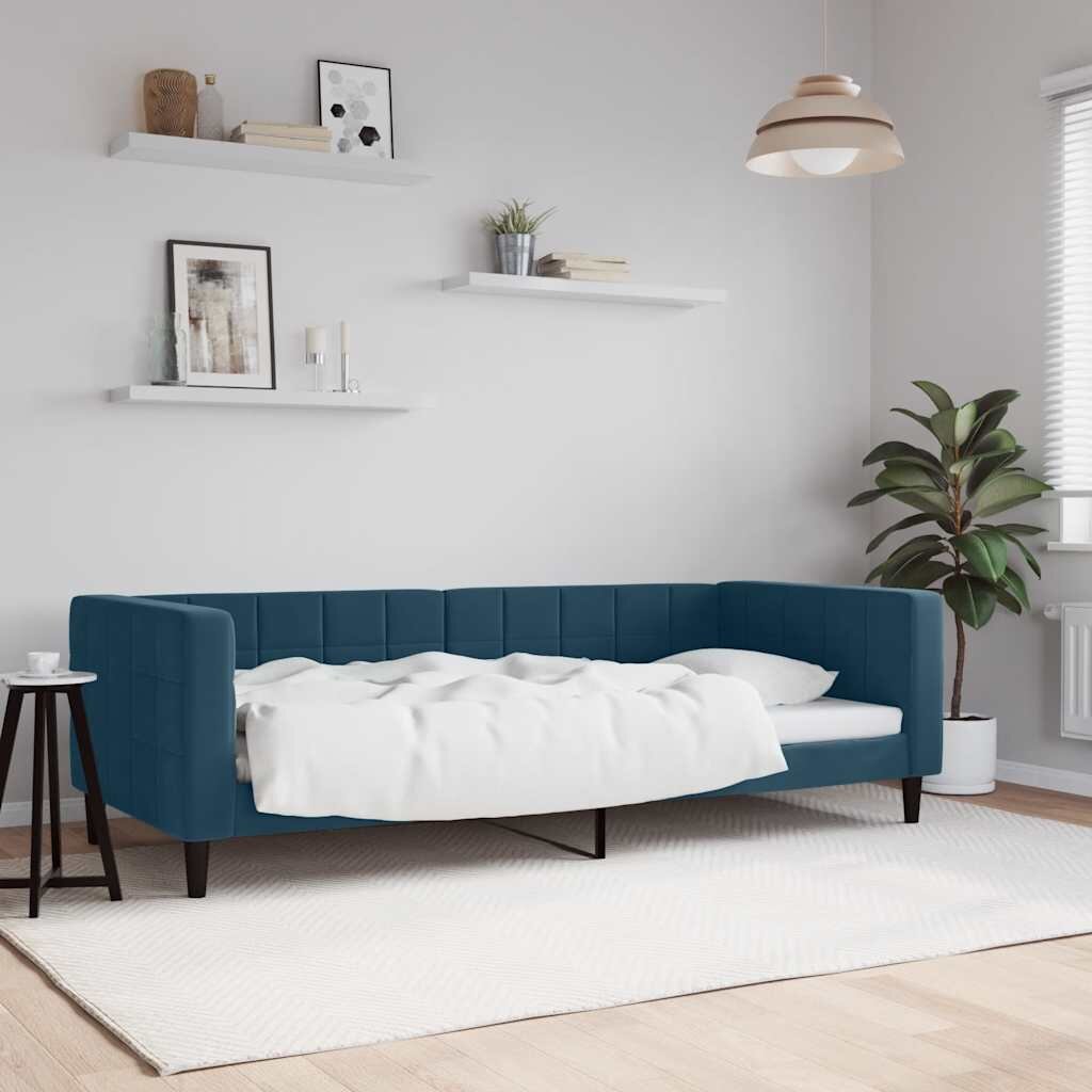vidaXL Кушетка синя 90x200 см кадифе