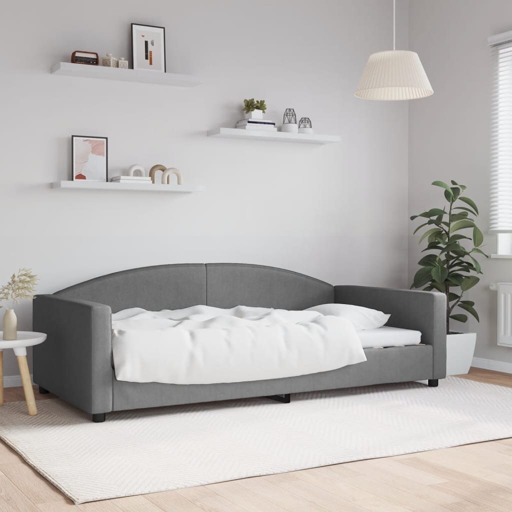 vidaXL Кушетка сива 100x200 см плат