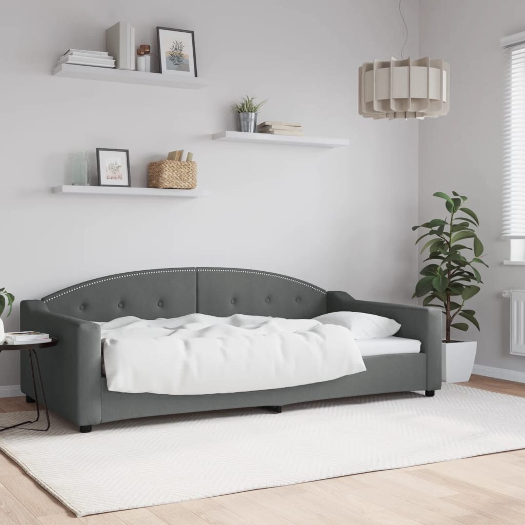 vidaXL Кушетка сива 100x200 см плат