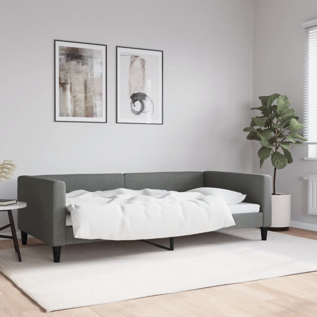 vidaXL Кушетка сива 100x200 см плат