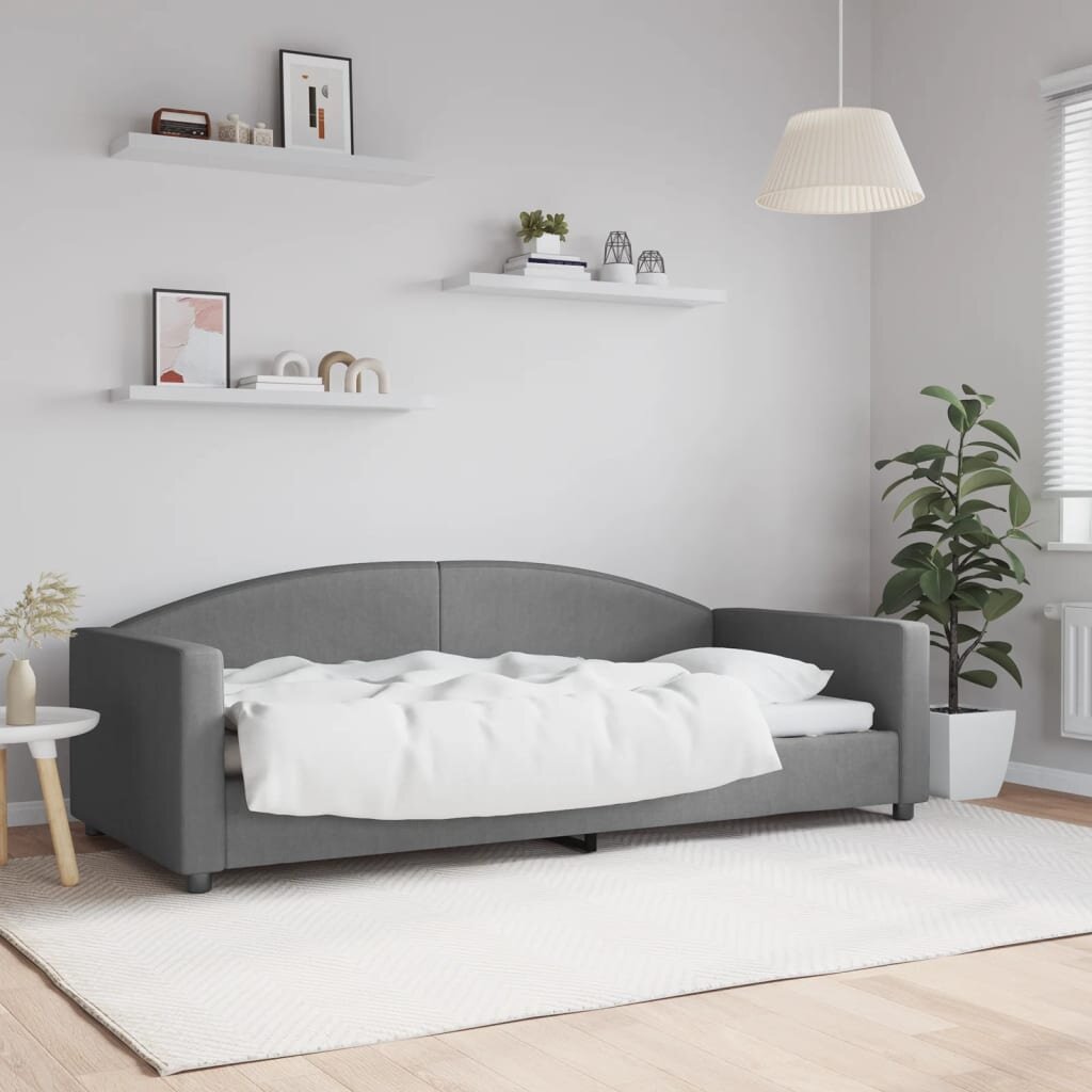 vidaXL Кушетка сива 90x200 см плат