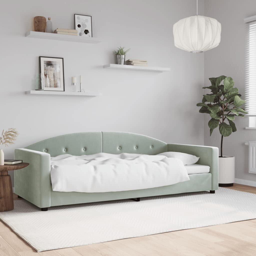 vidaXL Кушетка светлосива 90x190 см кадифе