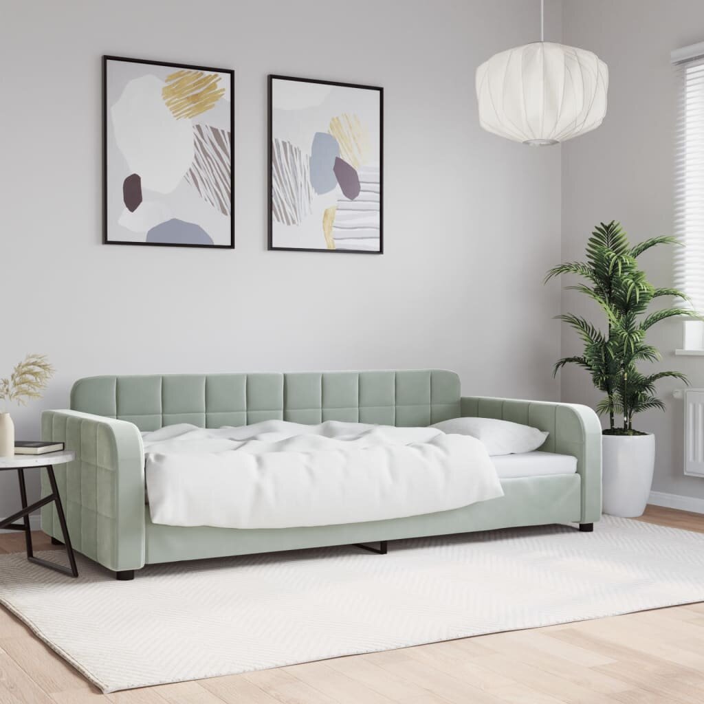 vidaXL Кушетка светлосива 90x190 см кадифе