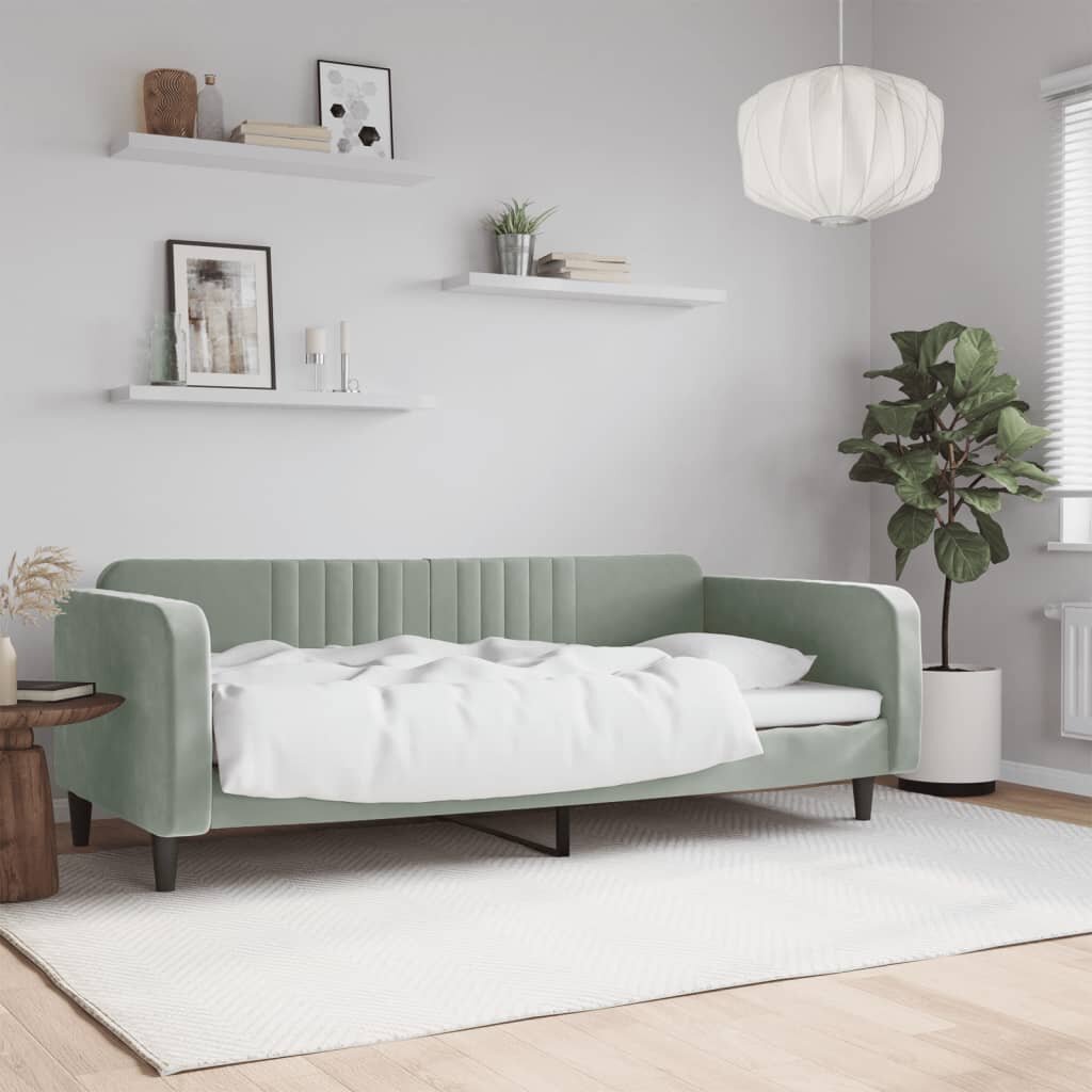 vidaXL Кушетка светлосива 90x190 см кадифе