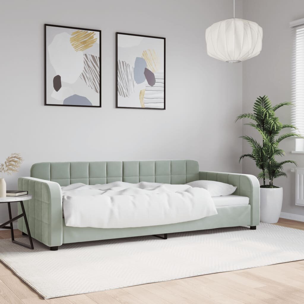 vidaXL Кушетка светлосива 90x200 см кадифе