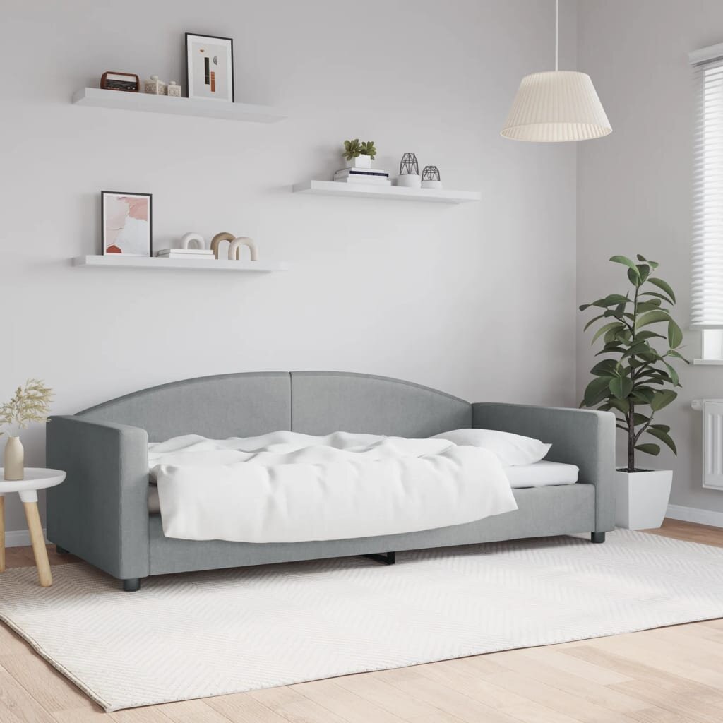 vidaXL Кушетка светлосива 90x200 см плат