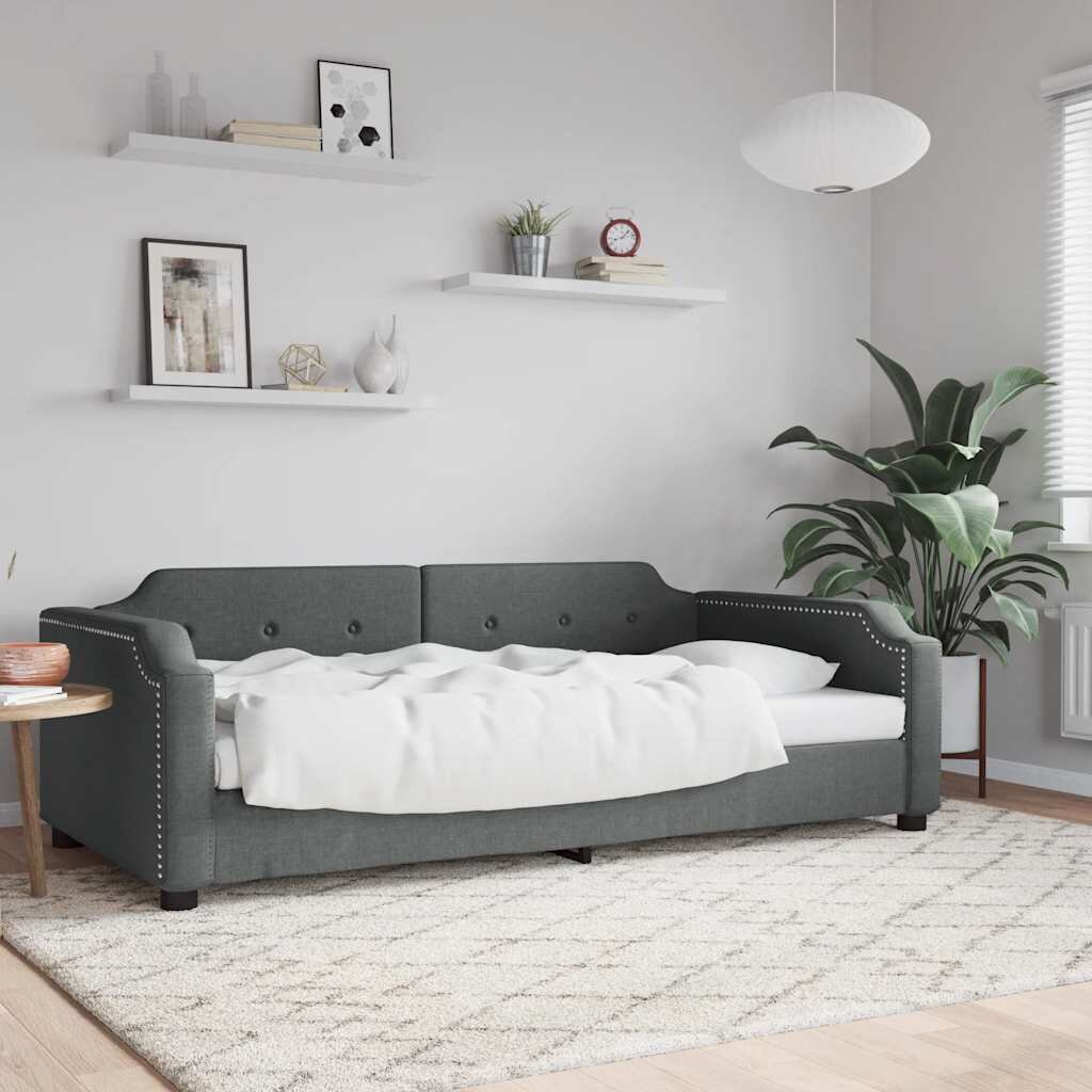 vidaXL Кушетка тъмносива 80x200 см плат