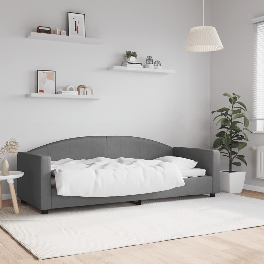 vidaXL Кушетка тъмносива 80x200 см плат
