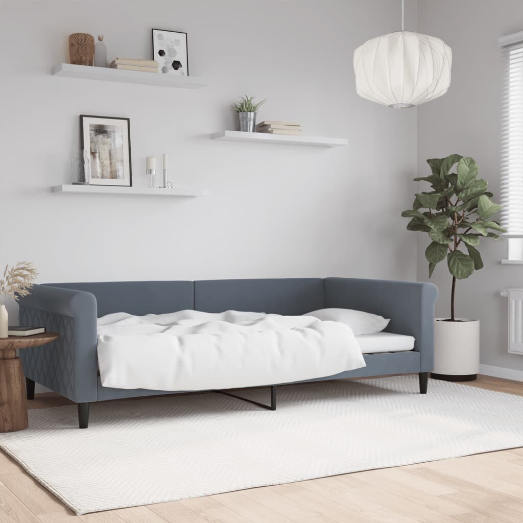 vidaXL Кушетка тъмносиво 100x200 см кадифе