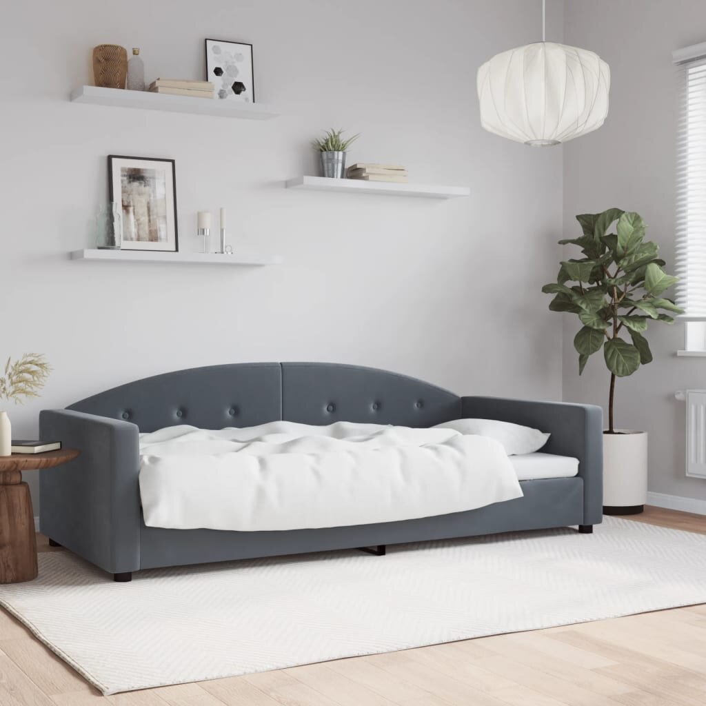 vidaXL Кушетка тъмносиво 90x200 см кадифе